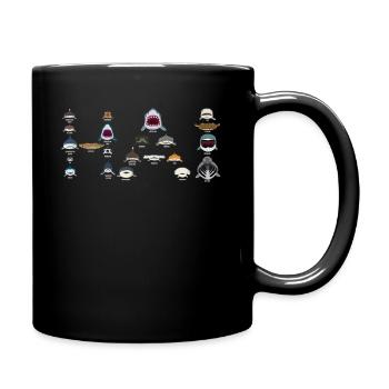 Hai, Haie, Haiarten als Hai - Tasse einfarbig - Schwarz - Rechts
