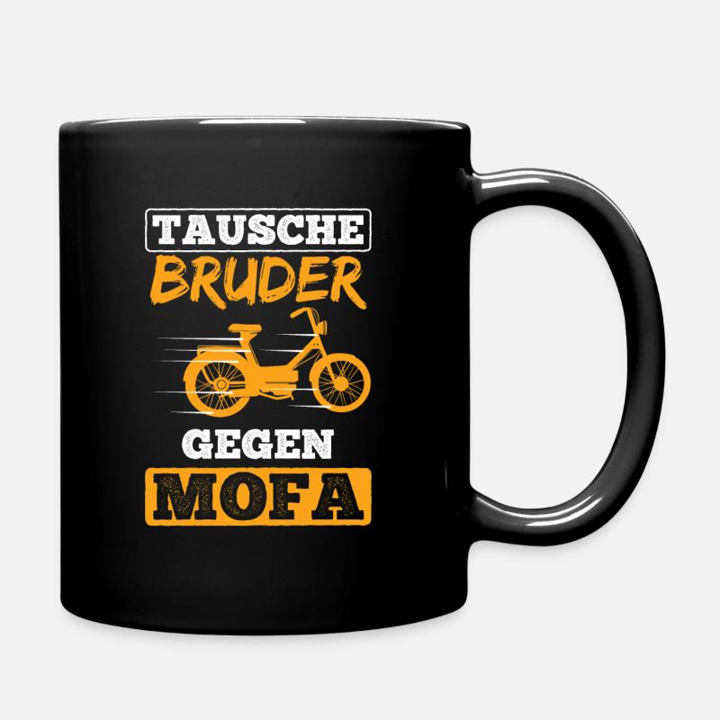 Geschenk Mofa Moped - Tasse einfarbig - Schwarz