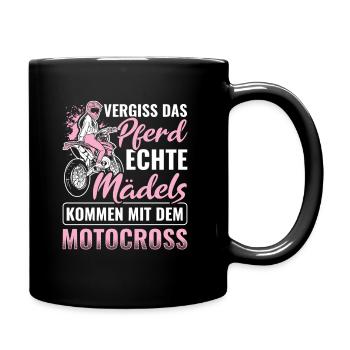 Motorrad Biker Motocross - Tasse einfarbig - Schwarz - Rechts