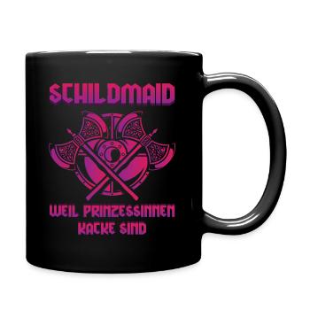 Schildmaid, Vikinger Frau, Vikinger, Nordfrau - Tasse einfarbig - Schwarz - Rechts