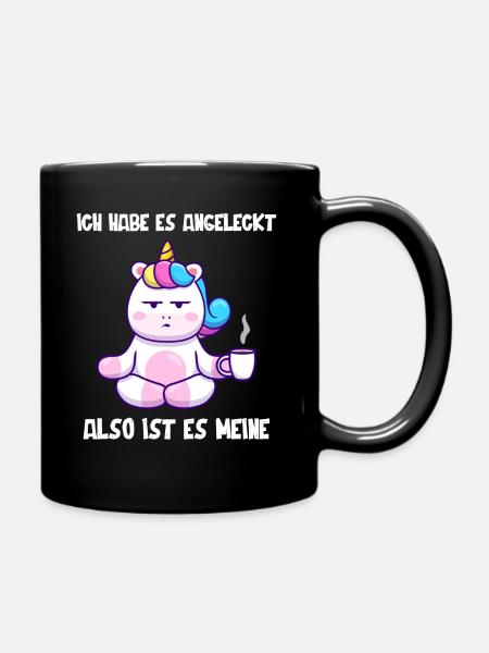 Einhorn, Lustiger Einhörner Spruch - Tasse einfarbig - Schwarz