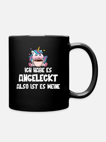 Einhorn, Lustiger Einhörner Spruch - Tasse einfarbig - Schwarz