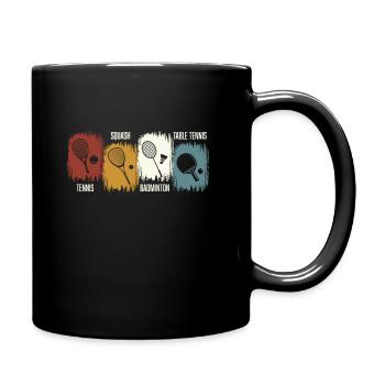 Racketlon, sport de tournois avec 4 disciplines - Mug uni - noir - Droite