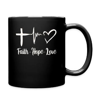 Bibelvers, Christlicher Gott, Gebetspsalm - Tasse einfarbig - Schwarz - Rechts