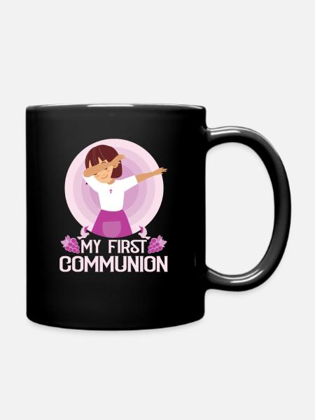 My First Holy Communion Dabbing Girl - Mug uni - noir