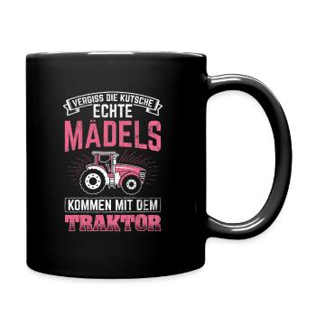 Bauer Traktor Landwirtschaft - Tasse einfarbig - Schwarz - Rechts