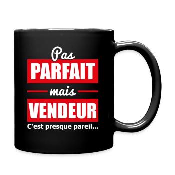 pas parfait mais vendeur vente commercial commerce - Mug uni - noir - Droite