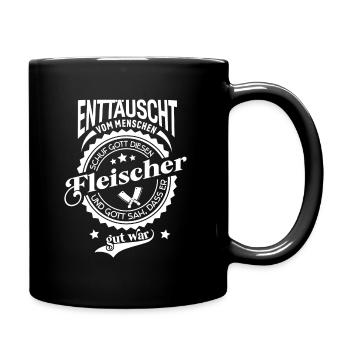 Lustiger Spruch für Beruf Fleischer - Tasse einfarbig - Schwarz - Rechts