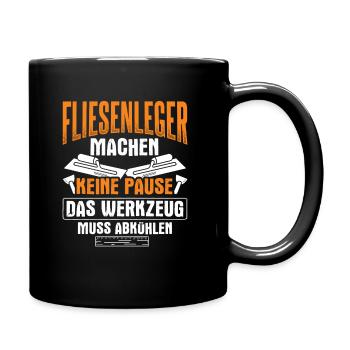 Fliesenleger Handwerker - Tasse einfarbig - Schwarz - Rechts