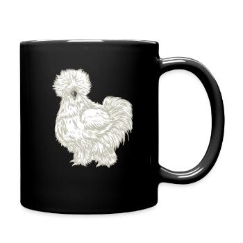 Poulet de soie dessin - Mug uni - noir - Droite