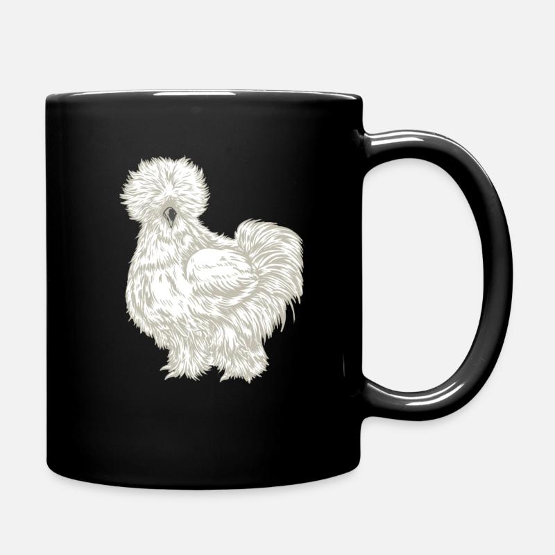 Seidenhuhn Zeichnung - Tasse einfarbig - Schwarz
