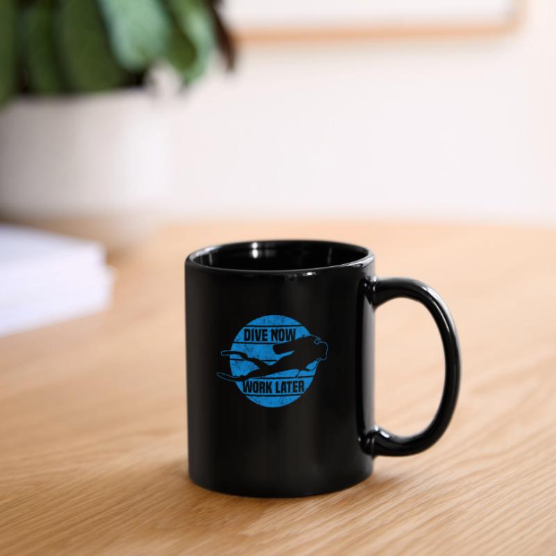 Dive now, Work later - Plongée Mug uni
