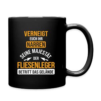 Fliesenleger Handwerker Fliesen - Tasse einfarbig - Schwarz - Rechts