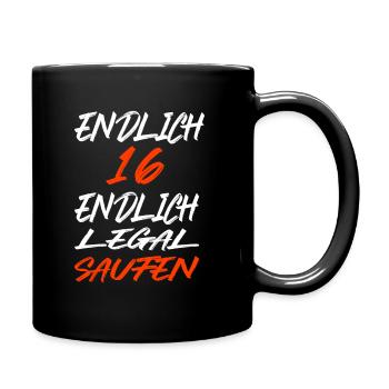 16.Geburtstag Geschenkidee Level 16 - Tasse einfarbig - Schwarz - Rechts
