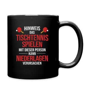 Geschenk Tischtennisschläger - Tasse einfarbig - Schwarz - Rechts