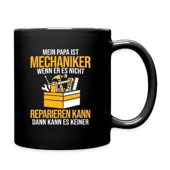 Mechaniker Schrauber - Tasse einfarbig - Schwarz - Rechts