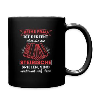 Frauen Die Steirische Spielen Perfekt Harmonika - Tasse einfarbig - Schwarz - Rechts