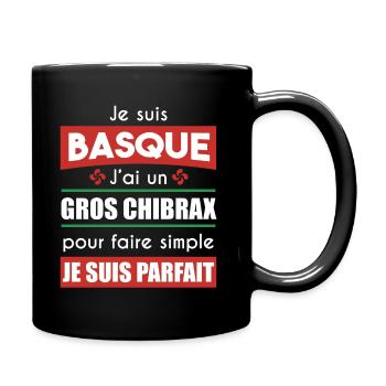 basque gros chibrax | cadeau beauf lauburu - Mug uni - noir - Droite