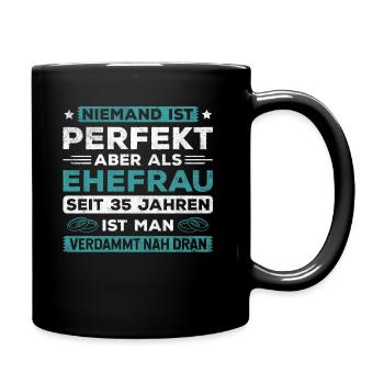 Hochzeitstag Jubiläum Verheiratet Ehe Ehefrau - Tasse einfarbig - Schwarz - Rechts