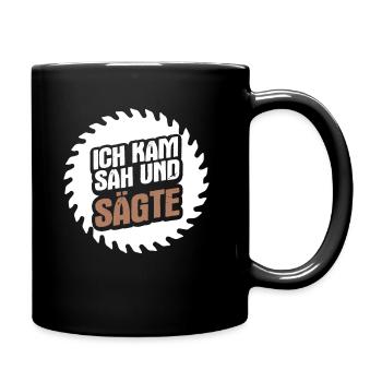 Kettensäge Geboren - Tasse einfarbig - Schwarz - Rechts