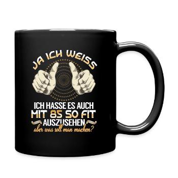 85. Geburtstag 85 Jahre Geburtstag Geschenkidee - Tasse einfarbig - Schwarz - Rechts