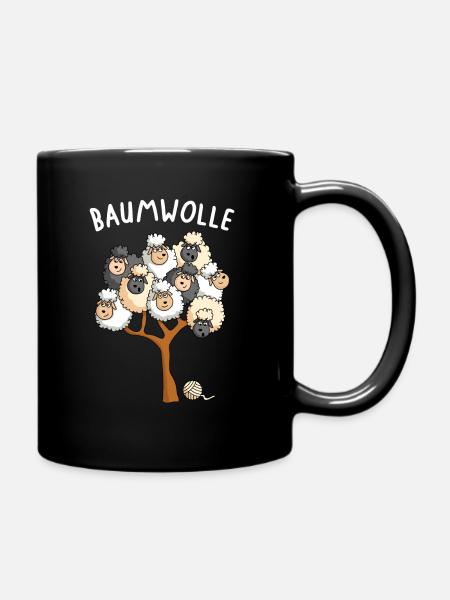 Schafe Landwirt Carton Schafwolle Baumwolle - Tasse einfarbig - Schwarz