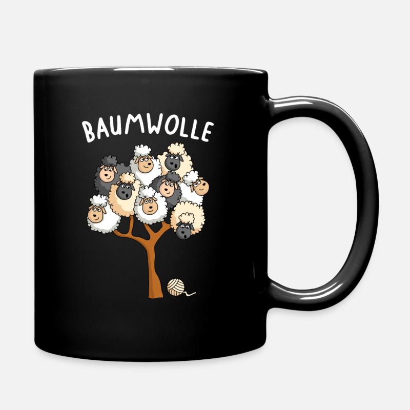 Schafe Landwirt Carton Schafwolle Baumwolle - Tasse einfarbig - Schwarz