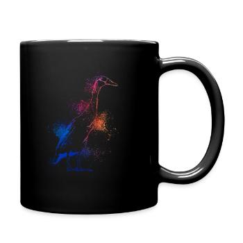 Farbenfrohe Laufente - Tasse einfarbig - Schwarz - Rechts