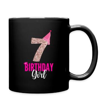 7e anniversaire Je suis 7 fille de birthday princesse - Mug uni - noir - Droite