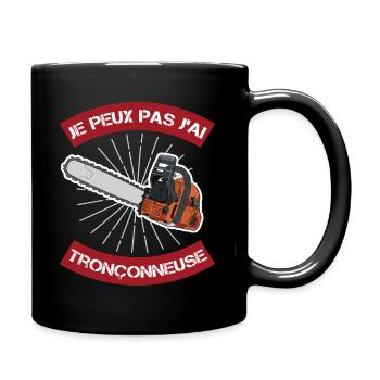 tronçonneuse | cadeau marrant bûcheron - Mug uni - noir - Droite