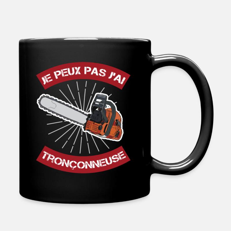 tronçonneuse | cadeau marrant bûcheron - Mug uni - noir