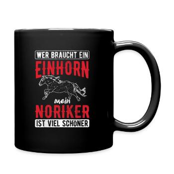 Pferd Noriker Pferde - Tasse einfarbig - Schwarz - Rechts