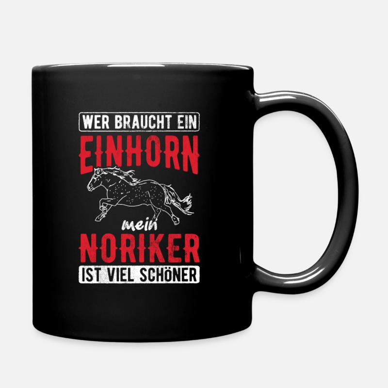Pferd Noriker Pferde - Tasse einfarbig - Schwarz