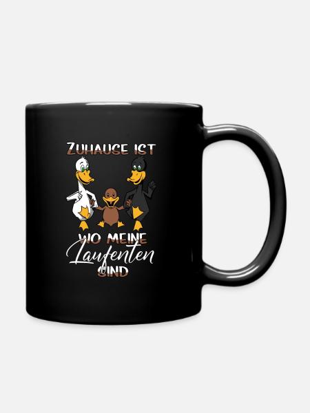 Entenzüchter - Zuhause ist wo meine Laufenten sind - Tasse einfarbig - Schwarz