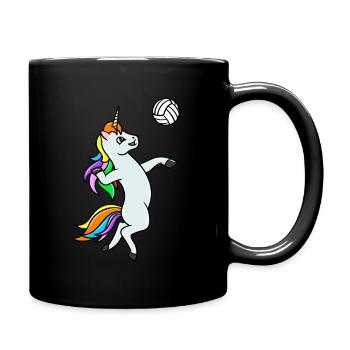 Volleyball Funny Unicorn Volleyball Player - Full Colour Mug - black - Right