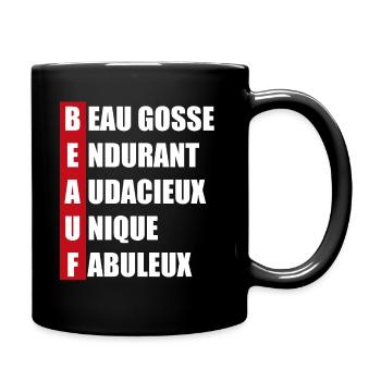 beauf acrostiche | cadeau bien beauf et original - Mug uni - noir - Droite