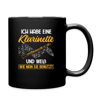 Habe Klarinette Weiß Wie Man Benutzt Klarinette - Tasse einfarbig - Schwarz - Rechts