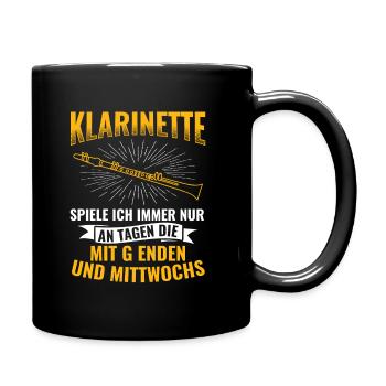 Klarinette Instrument Orchester - Tasse einfarbig - Schwarz - Rechts