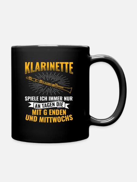Klarinette Instrument Orchester - Tasse einfarbig - Schwarz