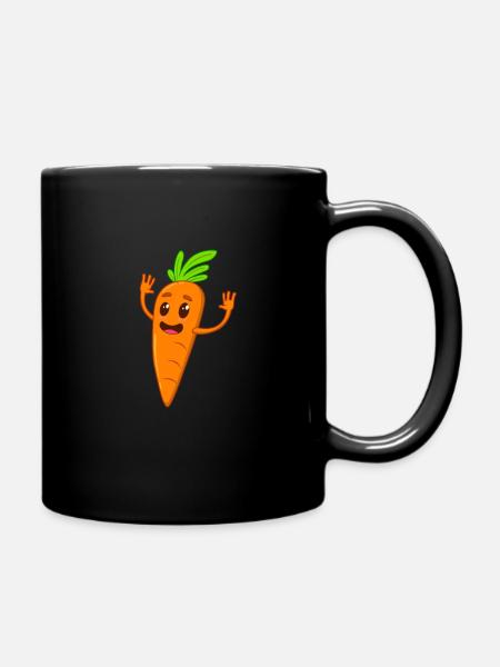 Comic Karotte - Tasse einfarbig - Schwarz