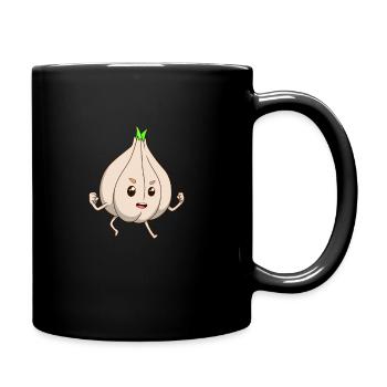 Comic Knoblauch - Tasse einfarbig - Schwarz - Rechts