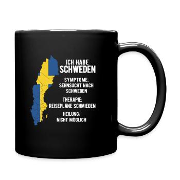 Schweden Skandinavien - Tasse einfarbig - Schwarz - Rechts