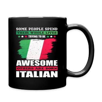 Drapeau italien - Mug uni - noir - Droite