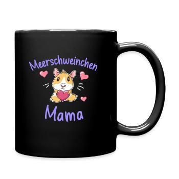 Meerschweinchen Mama - Tasse einfarbig - Schwarz - Rechts