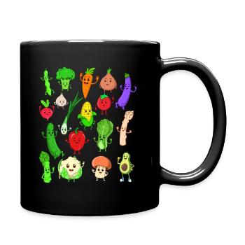 BD Kawaii Légumes - Mug uni - noir - Droite
