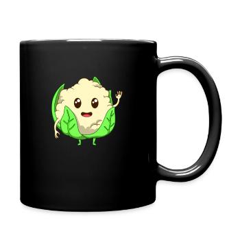 Comic Blumenkohl - Tasse einfarbig - Schwarz - Rechts