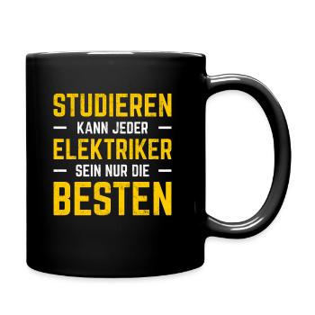 Elektriker Elektrik - Tasse einfarbig - Schwarz - Rechts