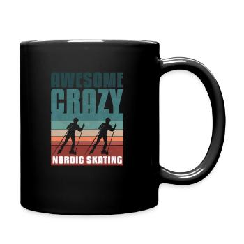 Retro vintage Nordic Skating - Tasse einfarbig - Schwarz - Rechts