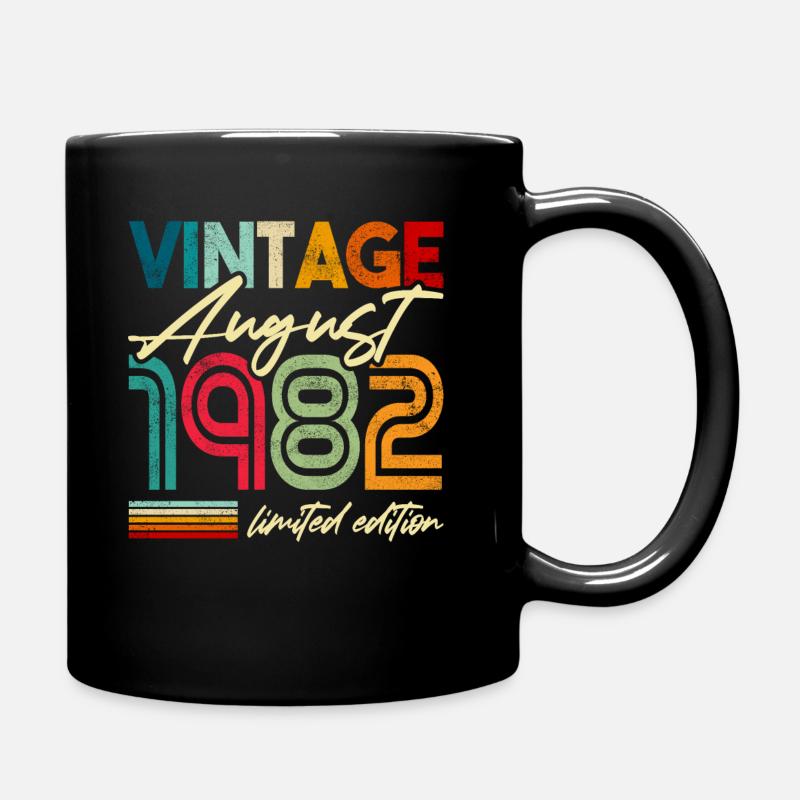 Retro Vintage born 1982 Birthday August 1982 - Full Colour Mug - black