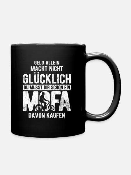 Mofa Moped Geschenk - Tasse einfarbig - Schwarz